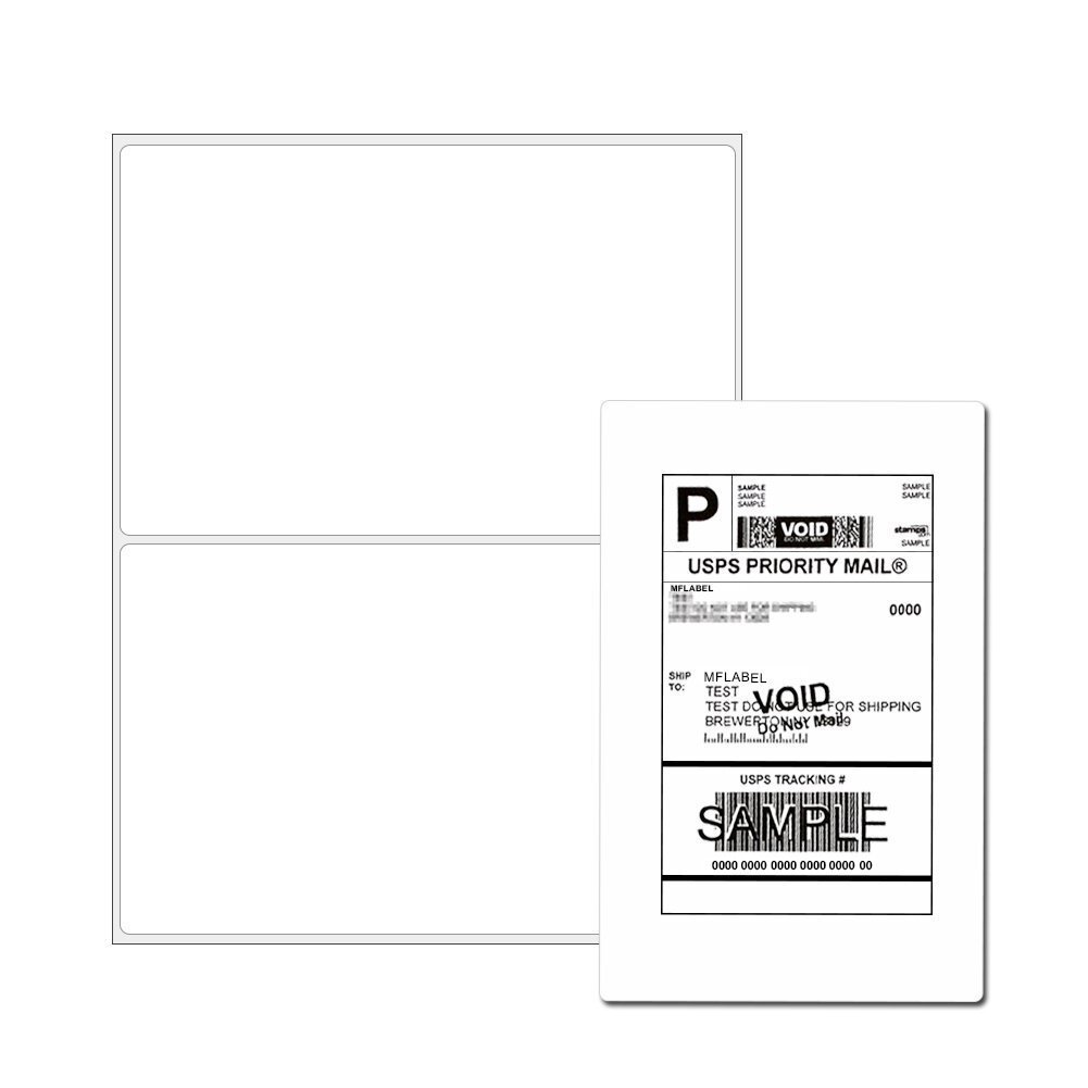Rounded Corner 4000 Half Sheet Shipping Labels 8.5x5.5 Self Adhesive Paper