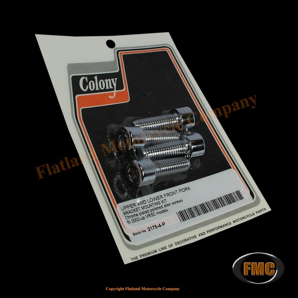 Colony 2175-4-P, Upper & Lower Fork Bracket Kit, 2002-2011 VRSCA, Polished Allen