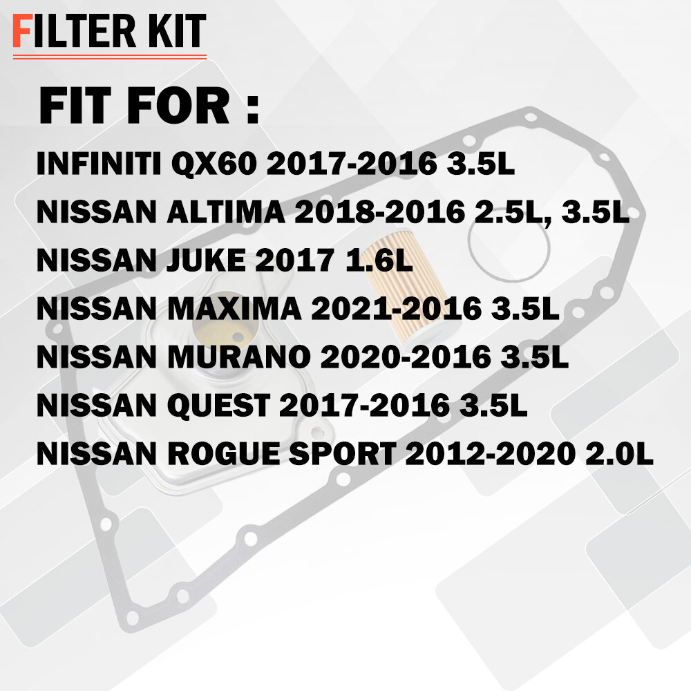 Transmission Oil Filter + Gasket For 2016-2020 Nissan OE#31728-29X0D 31726-28X0A
