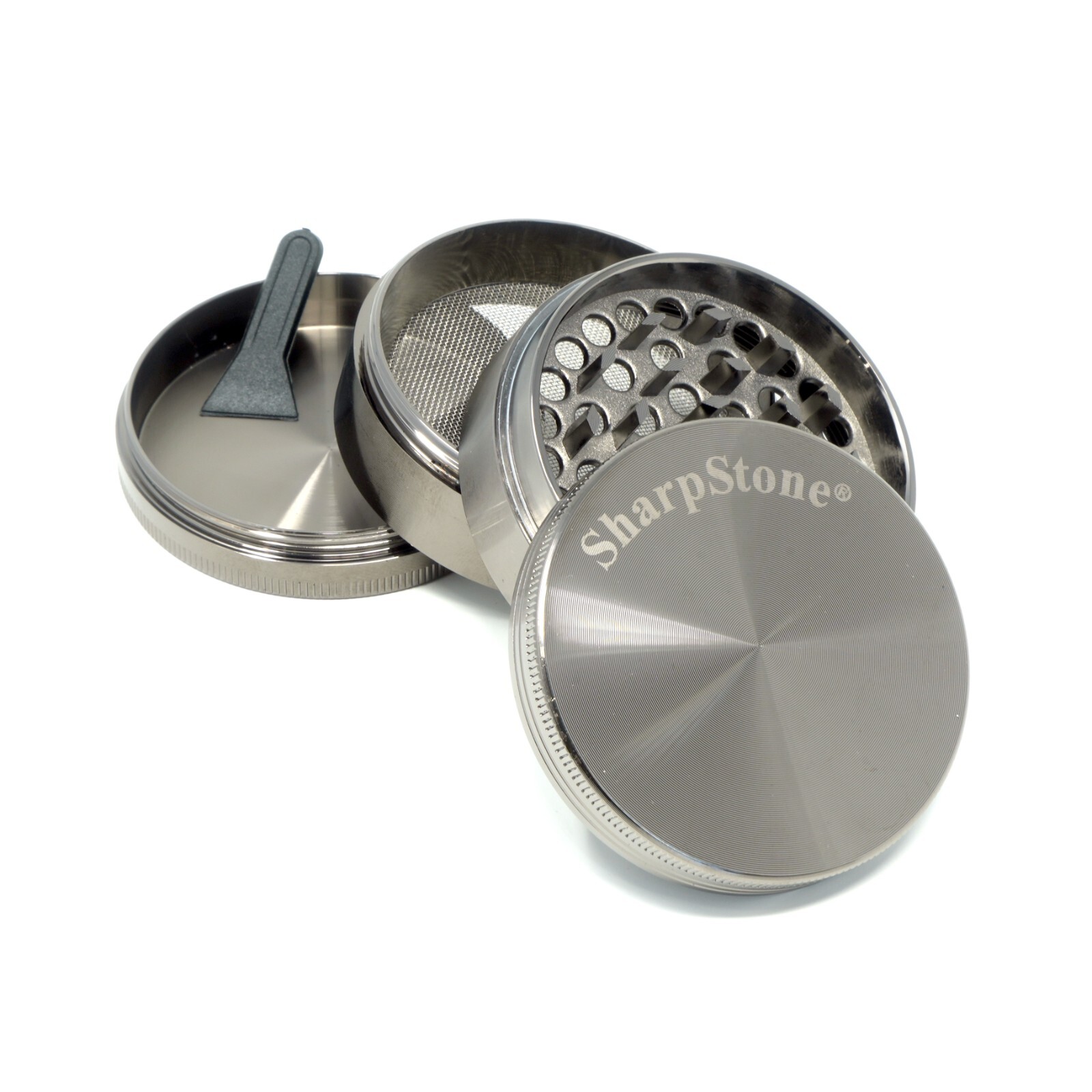SharpStone 63MM Spice Tobacco Herb Grinder -4 Piece- GunMetal