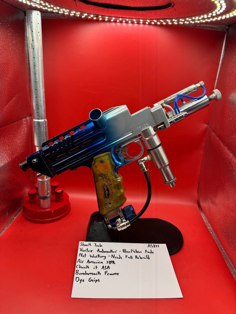 Shock Tech Vortex Autococker - Black/Silver Fade - Not Working