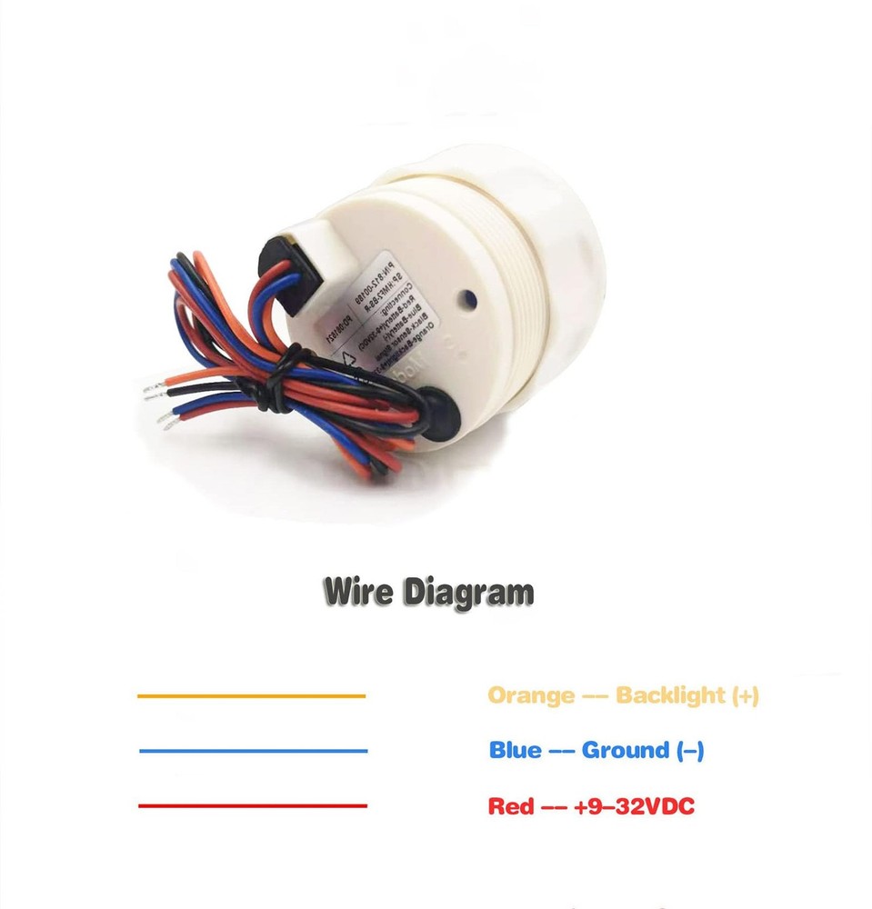 DunkTeam 52mm(2") Hour Meter Gauge Timer 7 Color Backlight Black