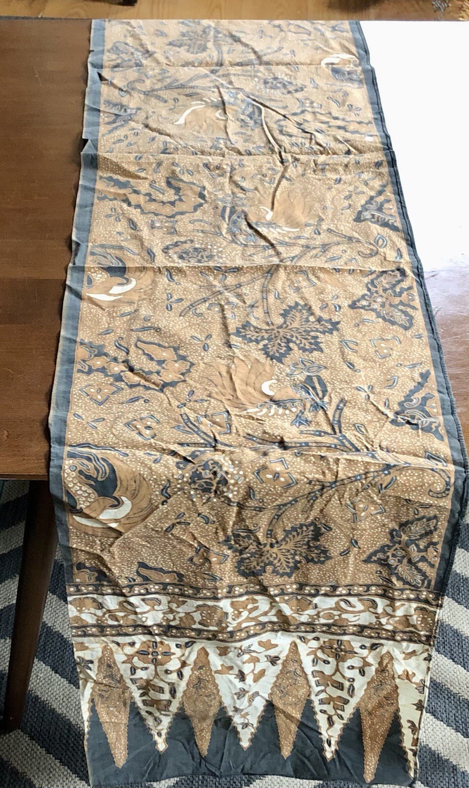 1970's Vintage Hand Dyed Cotton Batik Slendang (Selendang) and Batik Sarong Java