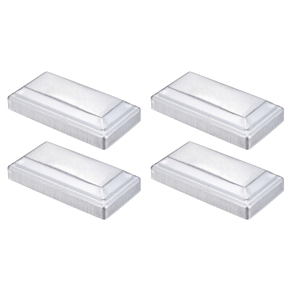 4Pcs Fence Post Cap, Galvanized Deck Post Caps Fit 4.8" x 2.4" Pipe, Silver