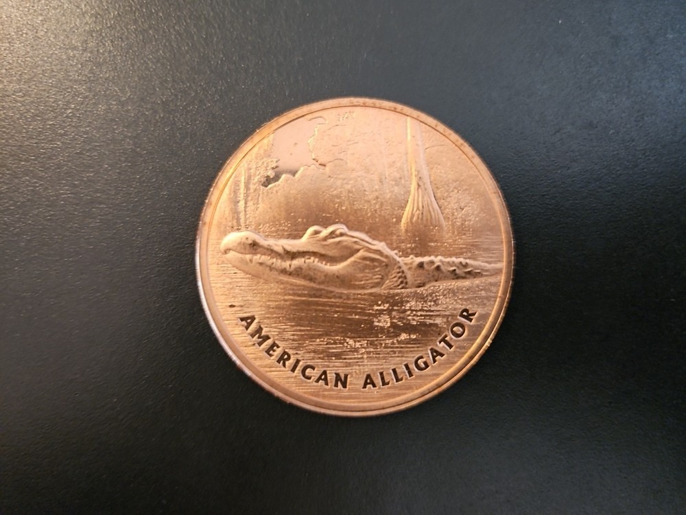 American Alligator 1 oz Copper Round