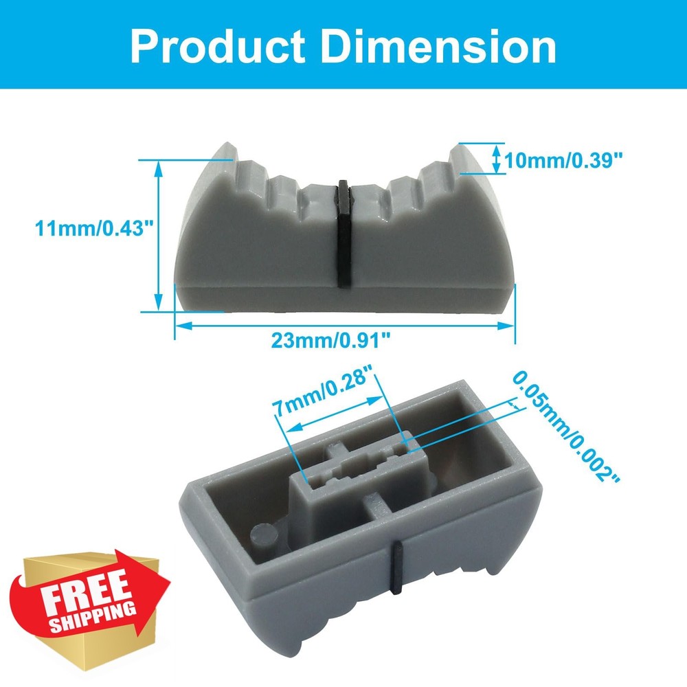 PHITUODA 20pcs Universal Fader Knobs Replacement Gray