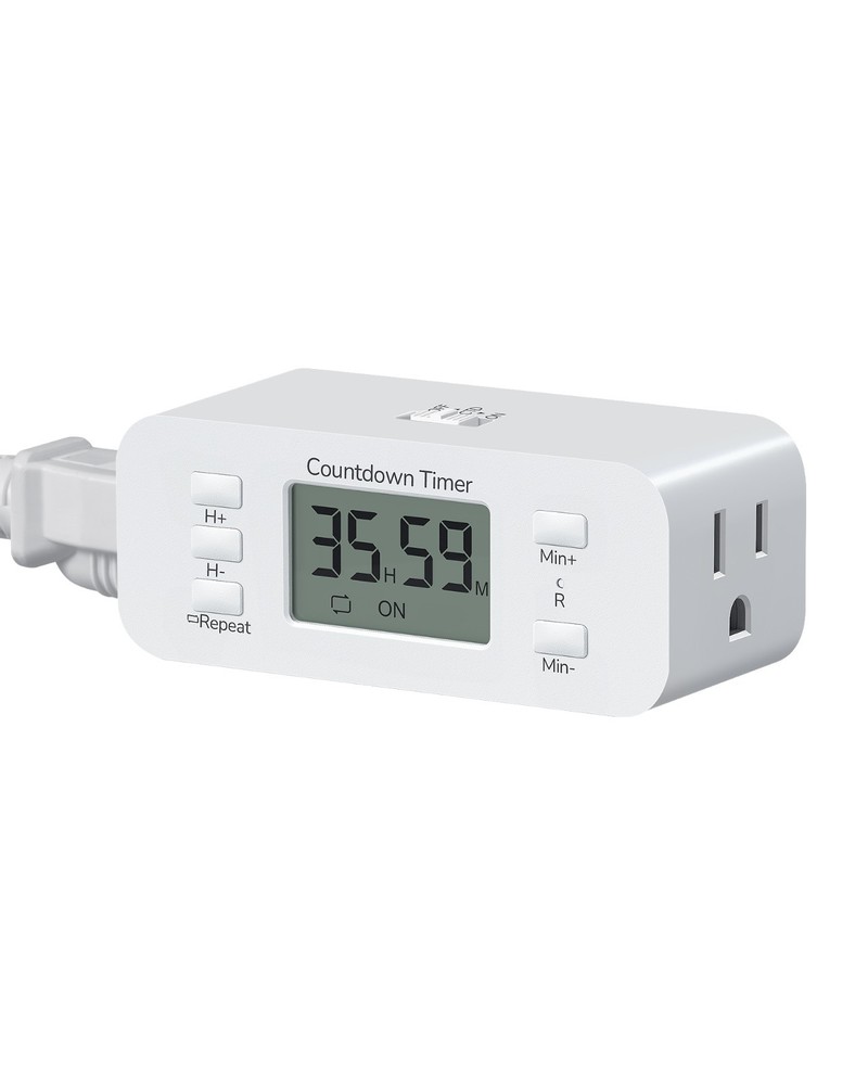 DEWENWILS Electrical Timer, Countdown & Repeat Modes, for Grow Lights & Charger