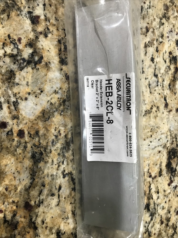 Securitron Assa Abloy Header Extension Bracket Clear 2" x 2" x 12" HEB-2CL-12