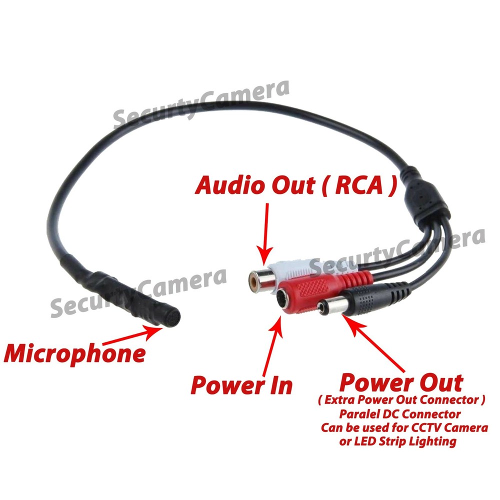 High Sensitive Mini Audio Mic Microphone for CCTV Security Camera DVR System