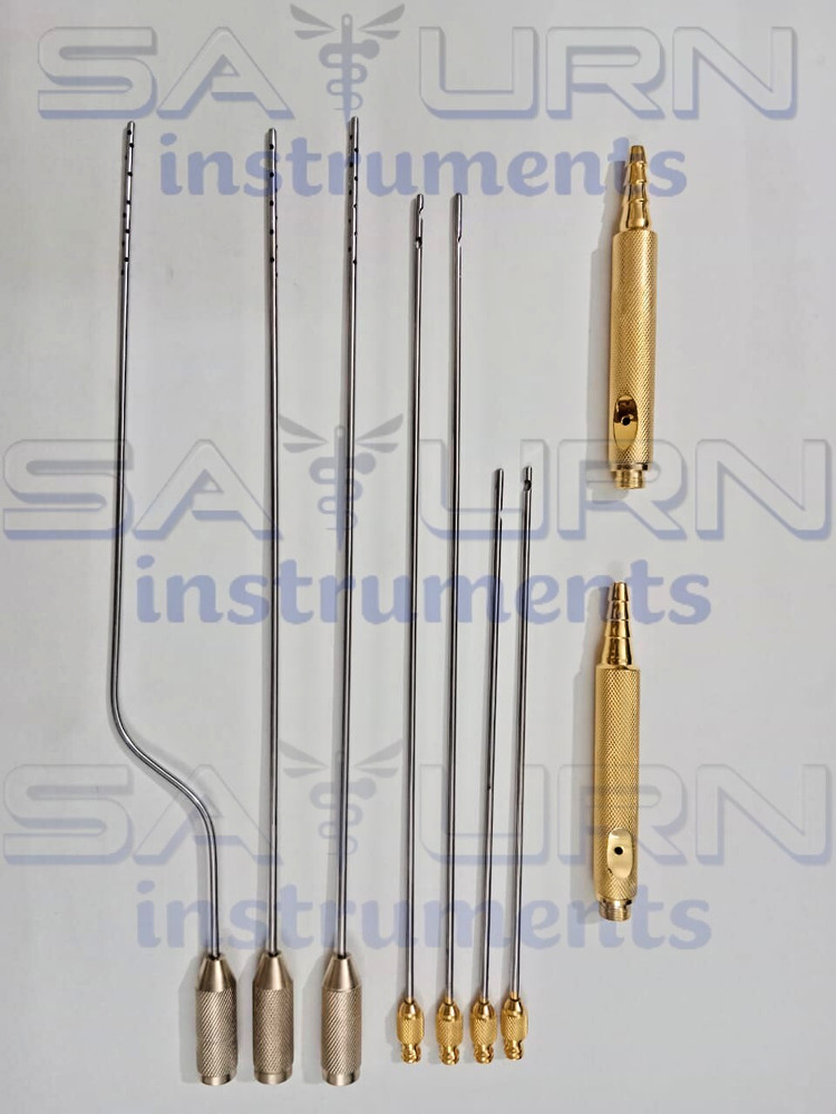 Liposuction Cannula Set With Luer Lock Handle for Neck Plastic Surgery