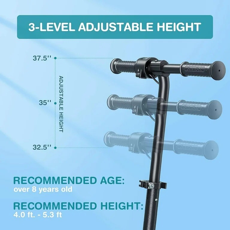 Electric Foldable Scooter, Led Customizable Lights, Adjustable Height And Speed