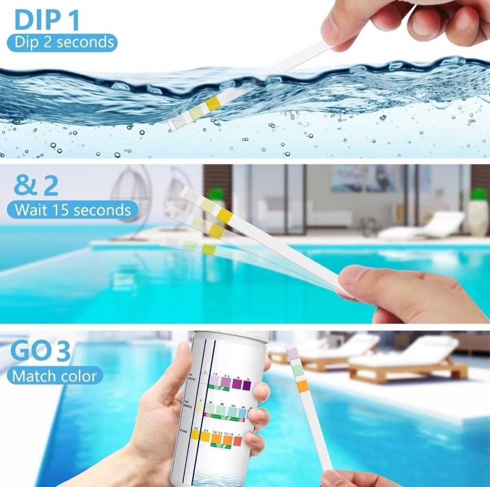 Pool and Spa Test Strips - 125 Count 3-in-1 Kit