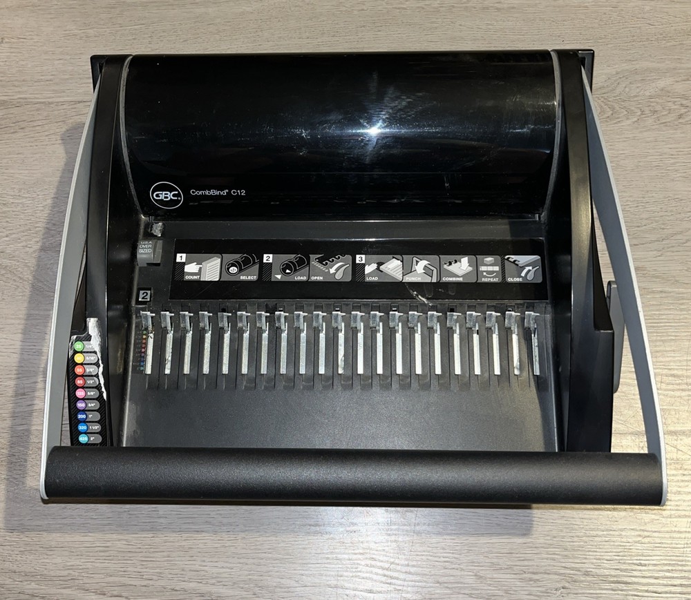 GBC CombBind C12 Manual Binding Machine – Punch & Bind Up to 225 Sheets