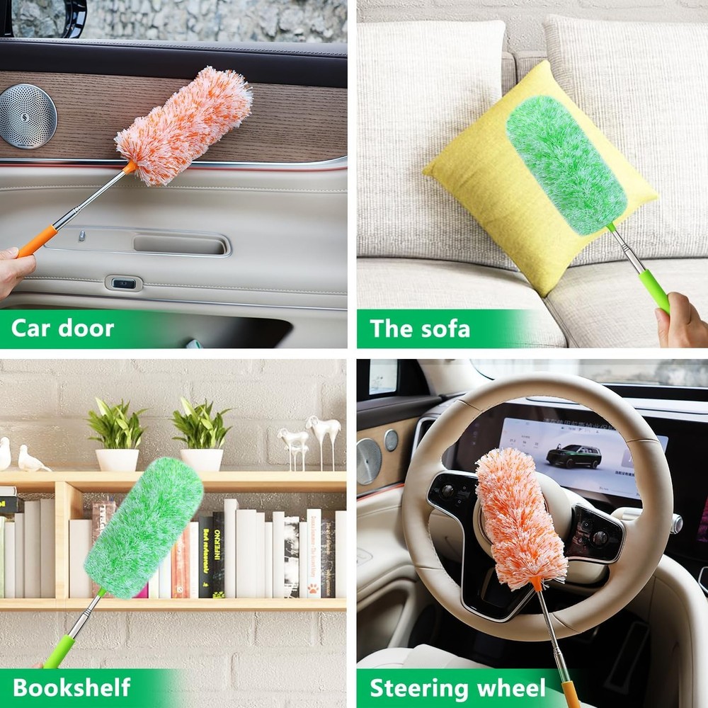 Extendable Feather Duster 2 Pack 30 Inch Microfiber New
