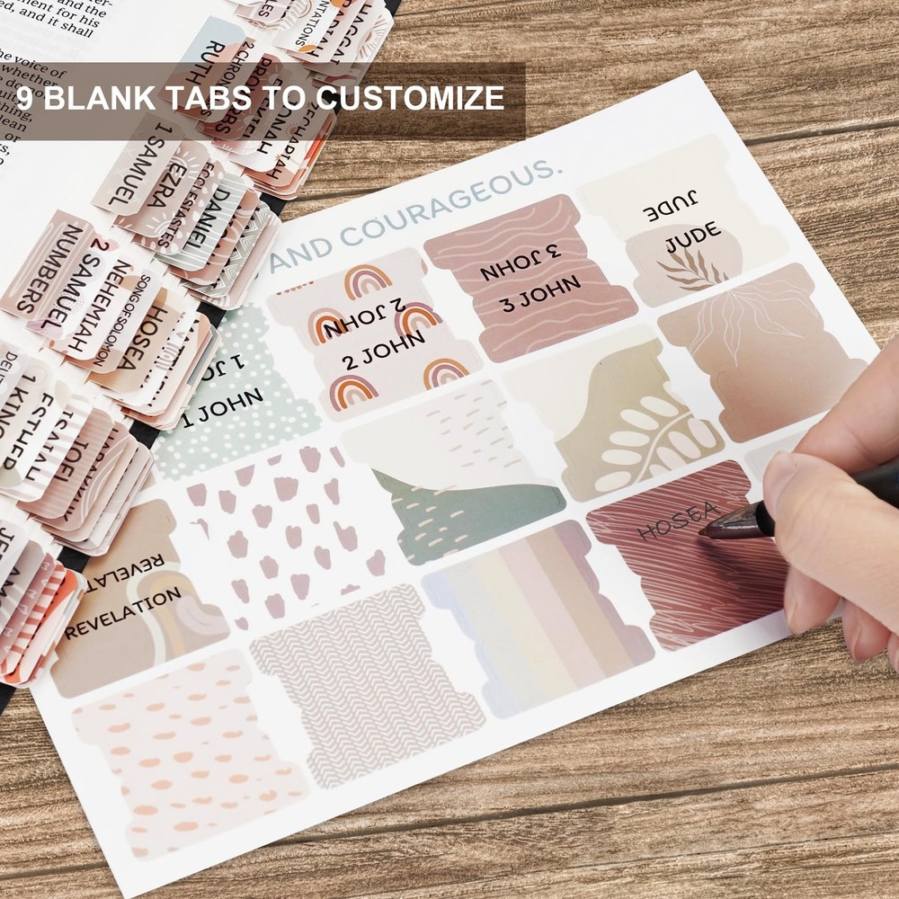 Laminated Bible Tabs for Women & Men - Large Print Study A-boho
