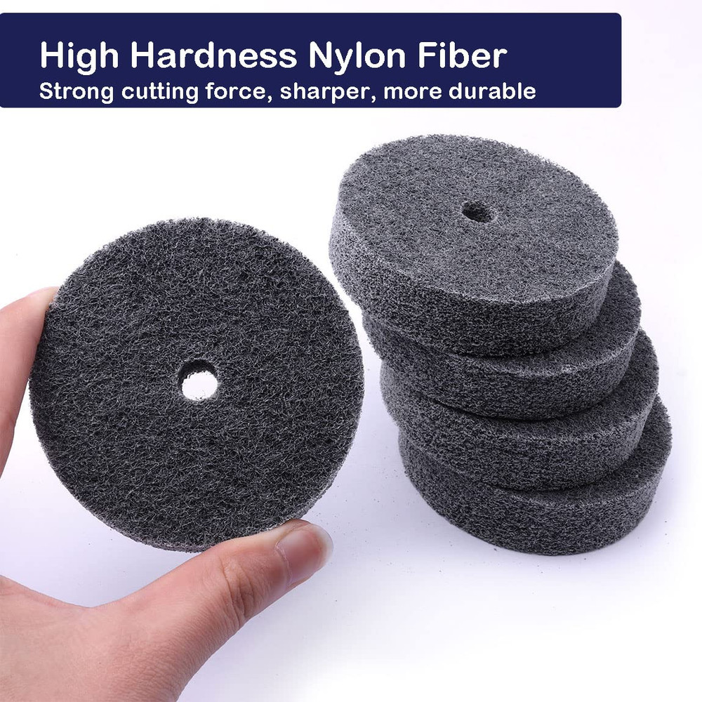 5Pcs 3 Inch Fiber Buffing Wheel, Deburring Wheels Quick Changed Replacement Buff