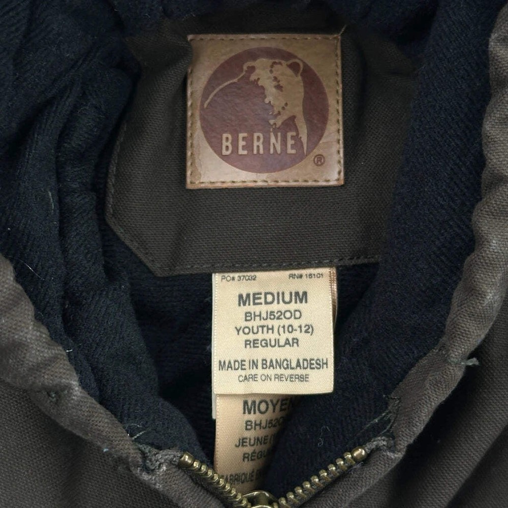 Age 10-12 Berne Jacket - Medium Brown Cotton