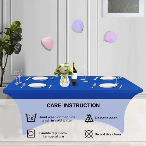 4FT Table Cloth for Rectangular Fitted Events Stretch 4 Ft - 1 Pc Royal Blue