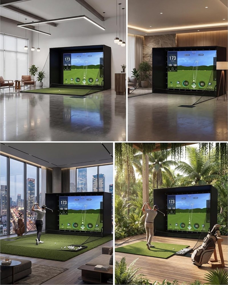 Golf Simulator Enclosure with Hitting Screen Golf Simulator Enclosure Cage Tent