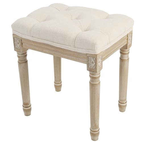 Vanity Stool Upholstered Bench Seat for Makeup Room, Vintage Small Bedroom