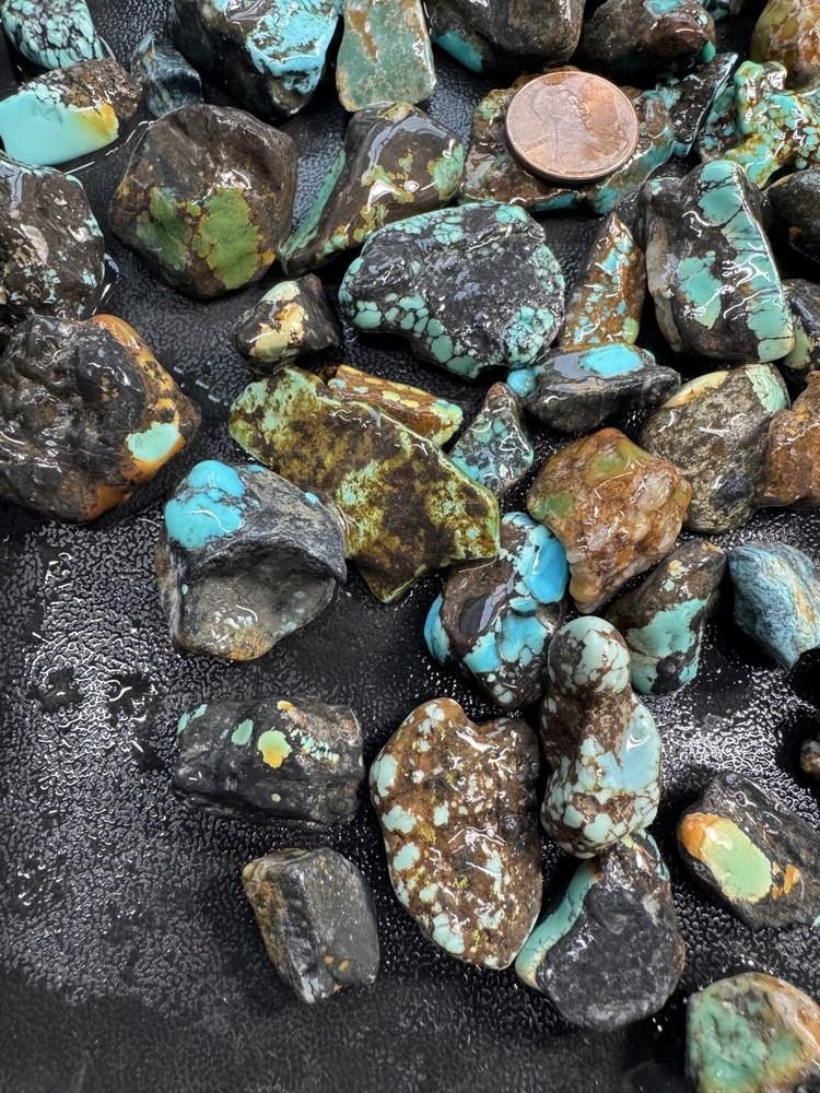 One Pound stabilized Turquoise small nuggets assorted mine free shipping