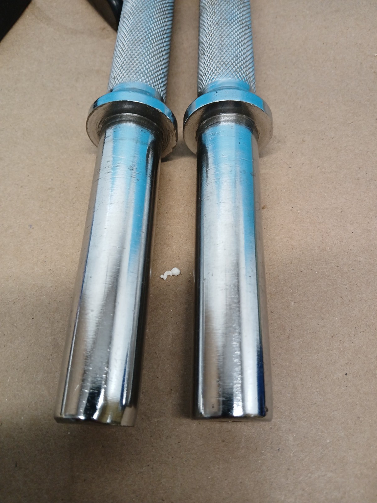 Standard 1" Dumbbell Handles Pair + Spring Collars Weight Lifting Bar Set