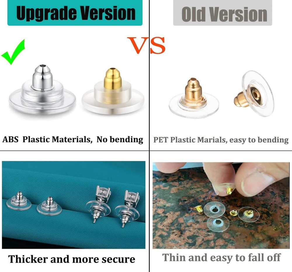 3 Pairs Earring Backs,925 Sterling Silver Earring Backs for Studs, Adjustable...