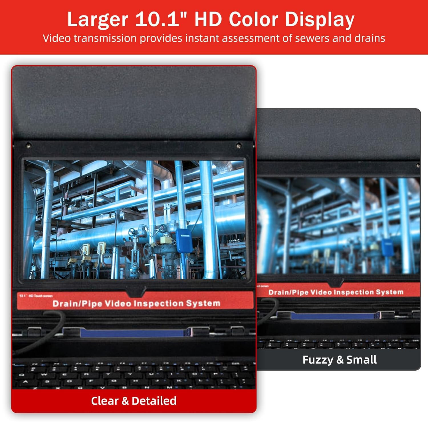 91.5m/300ft 10.1" Sewer Camera Pipe Inspection Camera 512Hz Locator