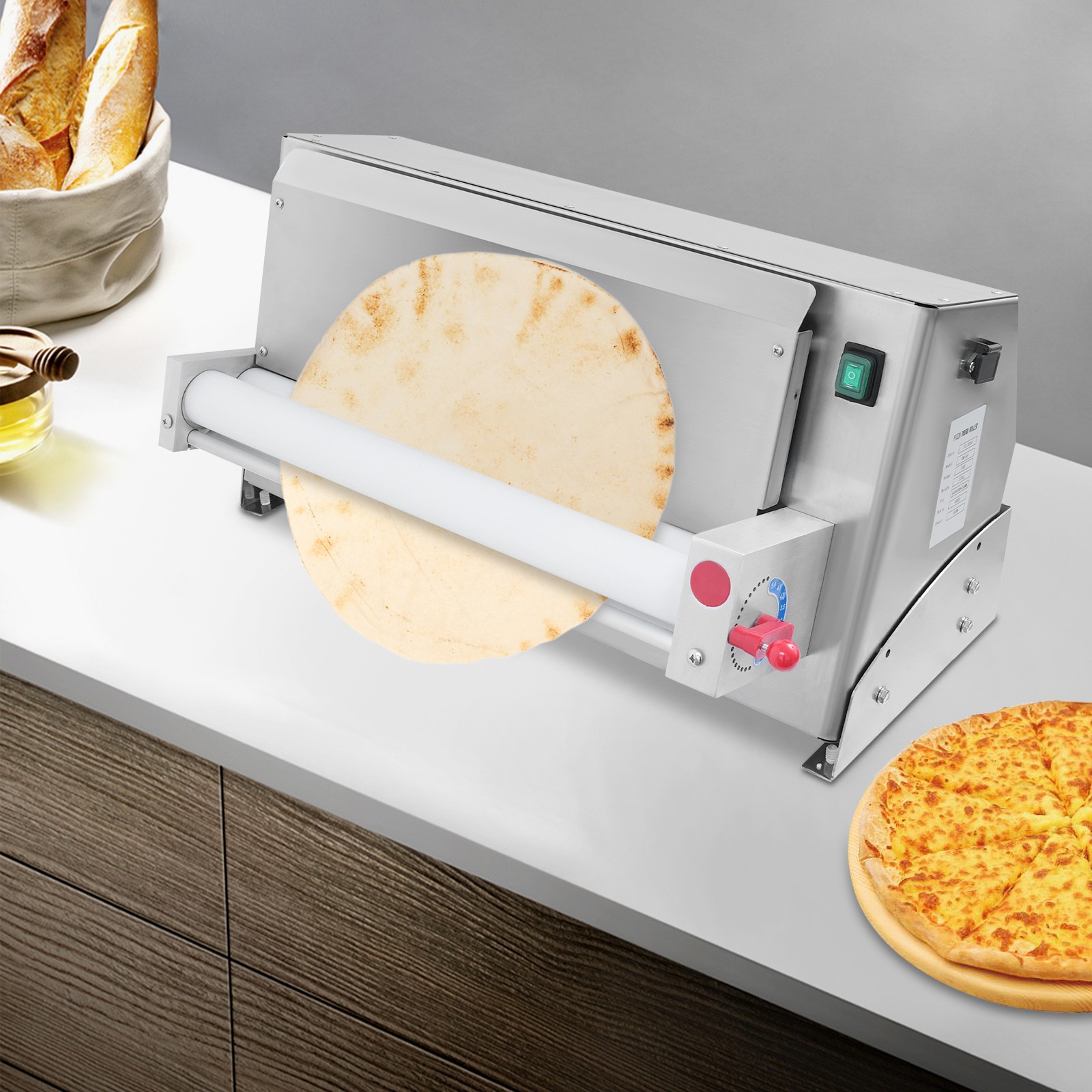 3-18" Commercial Electric Pizza Dough Roller Sheeter Pastry Press Making Machine