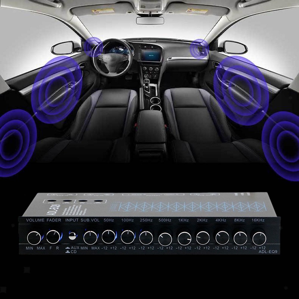 9 Band Equalizer Easy Installation with CD AUX Input Car Audio Equalizer