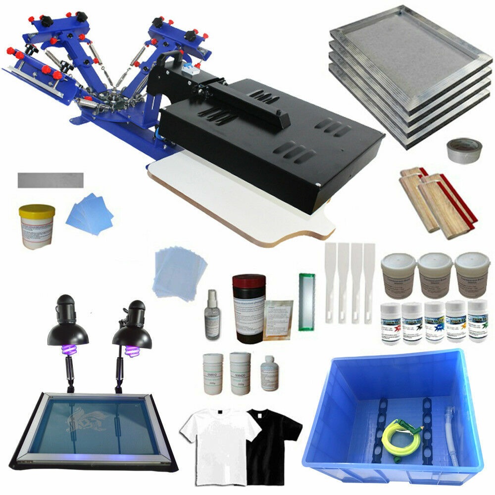Full Set Micro-adjust 3 Color Silk Screen Printing Kit Printer& Flash Dryer DIY