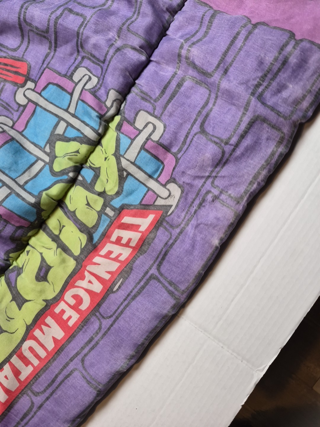 Vintage 1990 Teenage Mutant Ninja Turtles Youth Kids Sleeping Bag TMNT NO ZIPPER