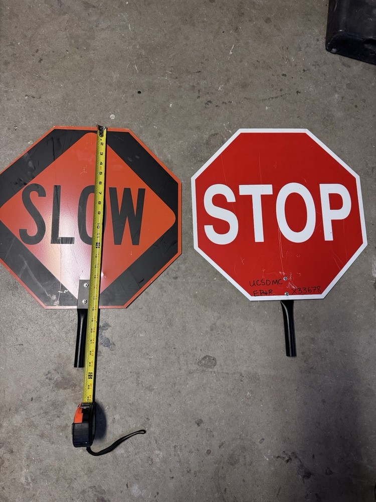 18 In. Reflective Stop/Slow 2-Sided Paddle