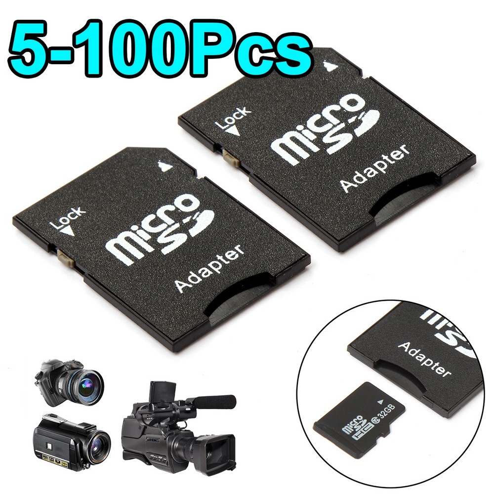5-100Pcs Micro SD Adapter TransFlash TF To SD Memory Card Adapter Converter