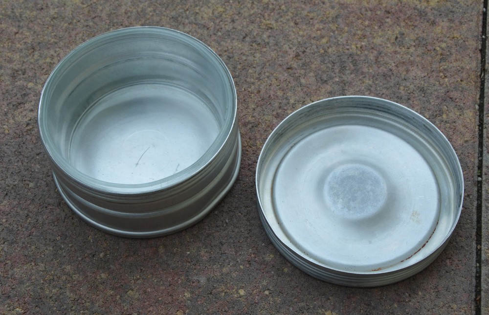 GERMAN WWII WEHRMACHT SOLDIER ALUMINUM + GLASS CONTAINER RATION FAT BUTTER DISH