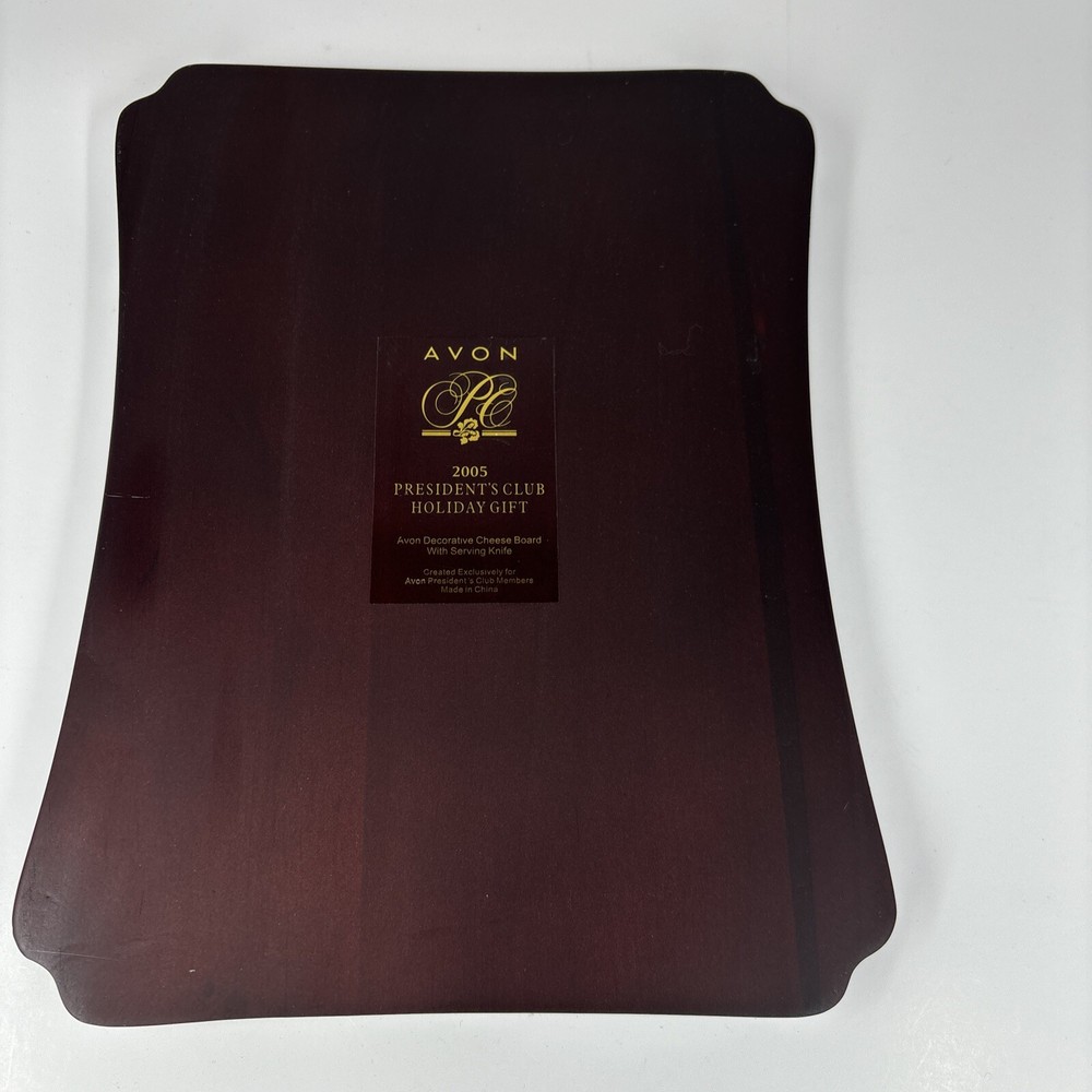 Avon 2005 Tile Cheese Board & Knife Roses Pattern Never Used