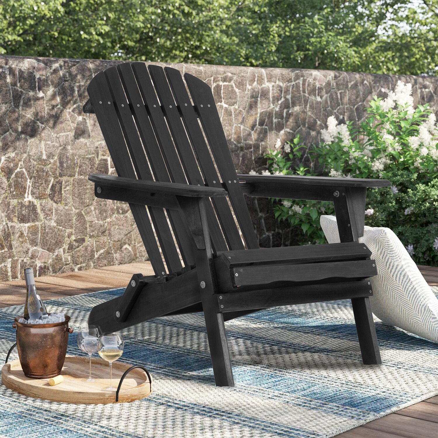 Adirondack Chair All Weather Fire Pit Lounge Chair Easy Assemble Folding Chair