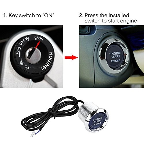 Keyless Ignition Kit, Universal 12V Car Vehicle Engine Start Push Button