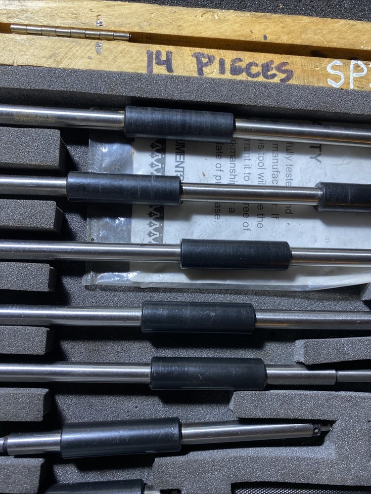 SPI Interchangeable Rod Inside Micrometer 2-12” 12-372-9 Complete