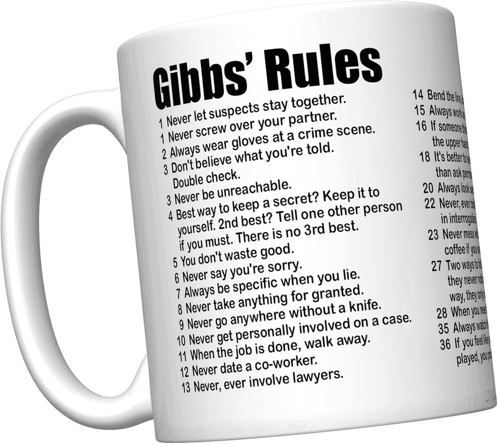 NCIS Gibbs' Rules Coffee Mug (All 38 Rules)