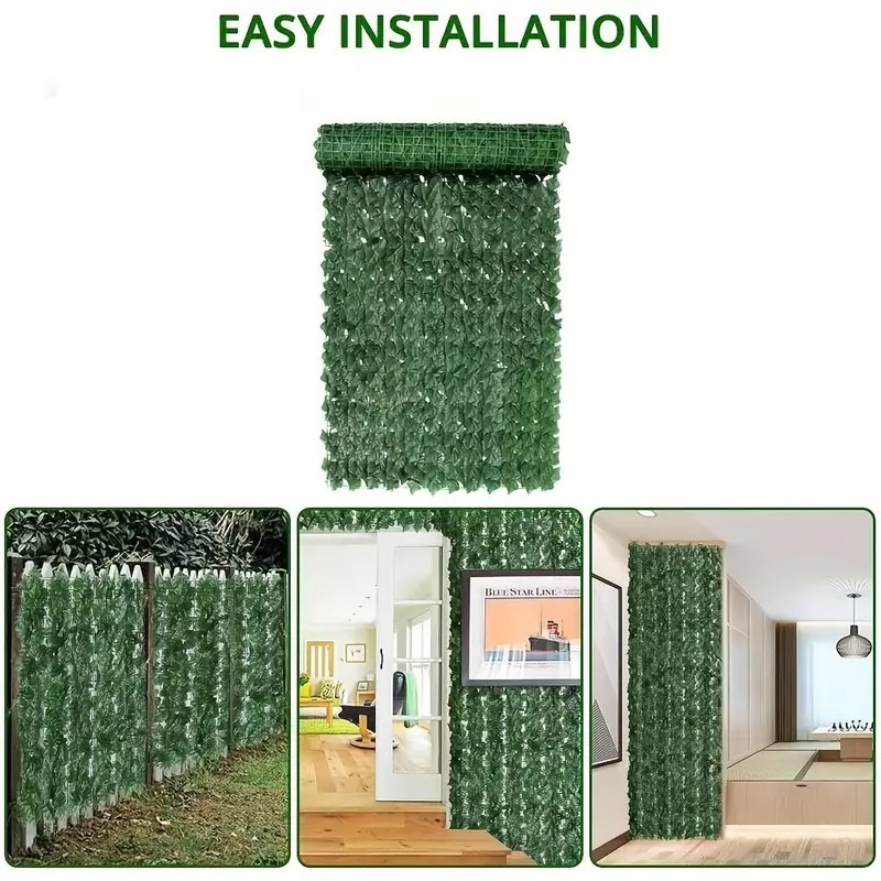 Artificial Ivy Privacy Fence Screen 40"x120" UV Resistant Faux Greenery Panel