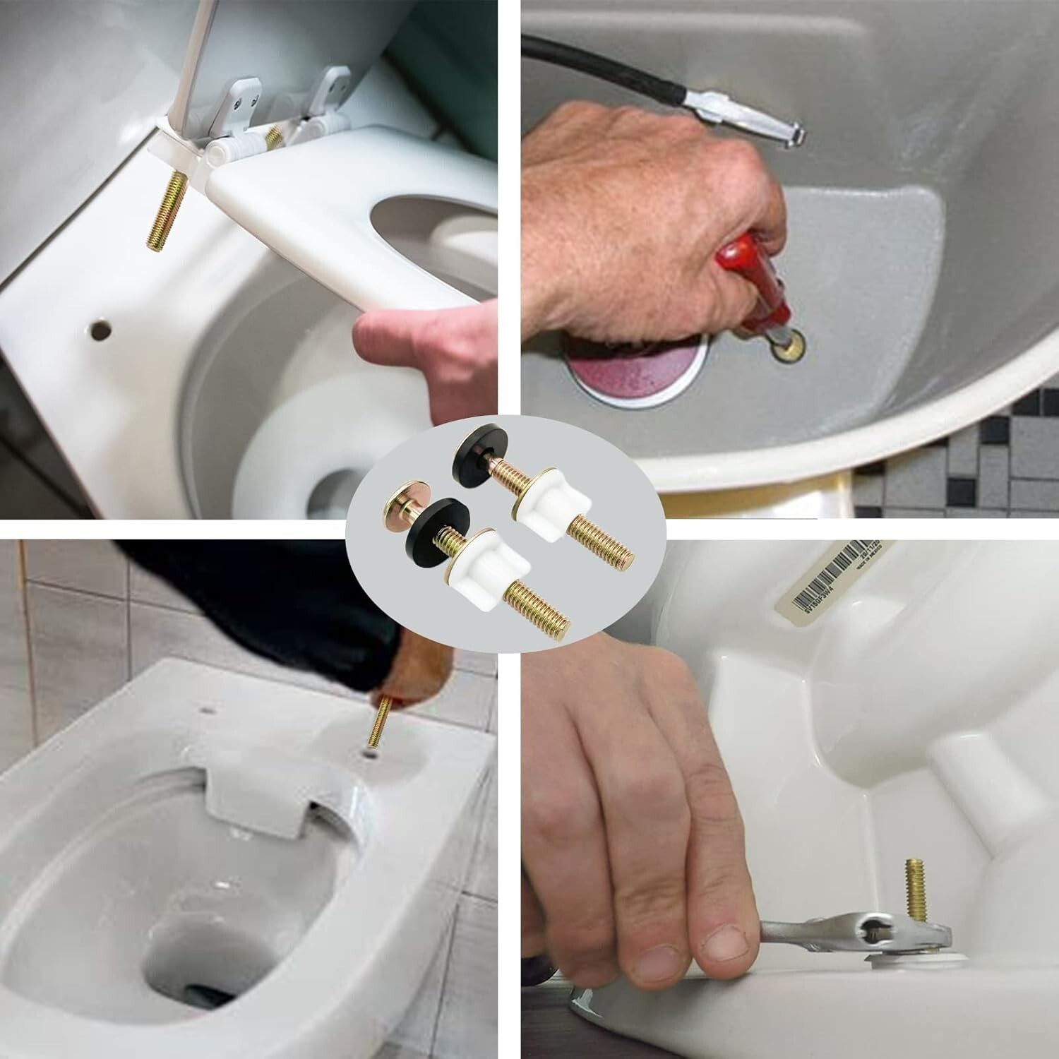 tBOETOADG 2Pcs Universal Toilet Seat Bolt and Screw Set Heavy Duty Toilet Sea...