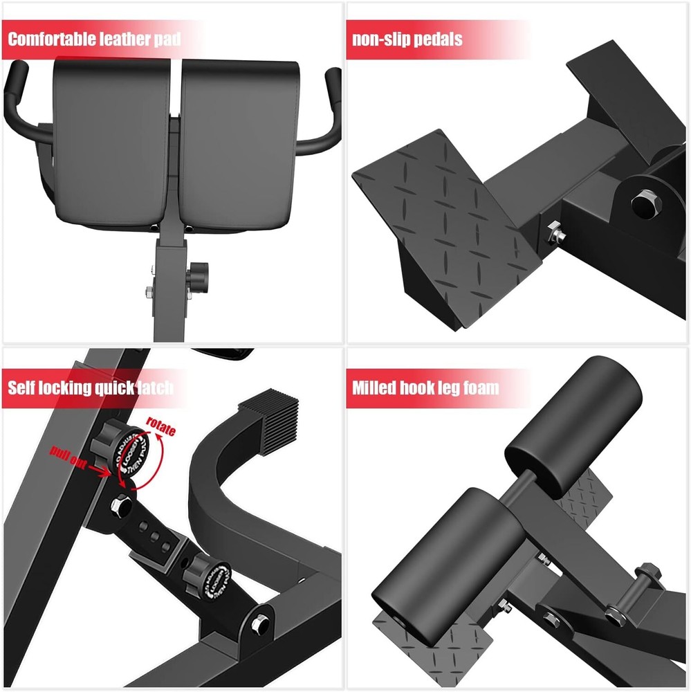 w/ Angle Height Adjust Roman Chair Back Extension Machine Multi-Functional Bench