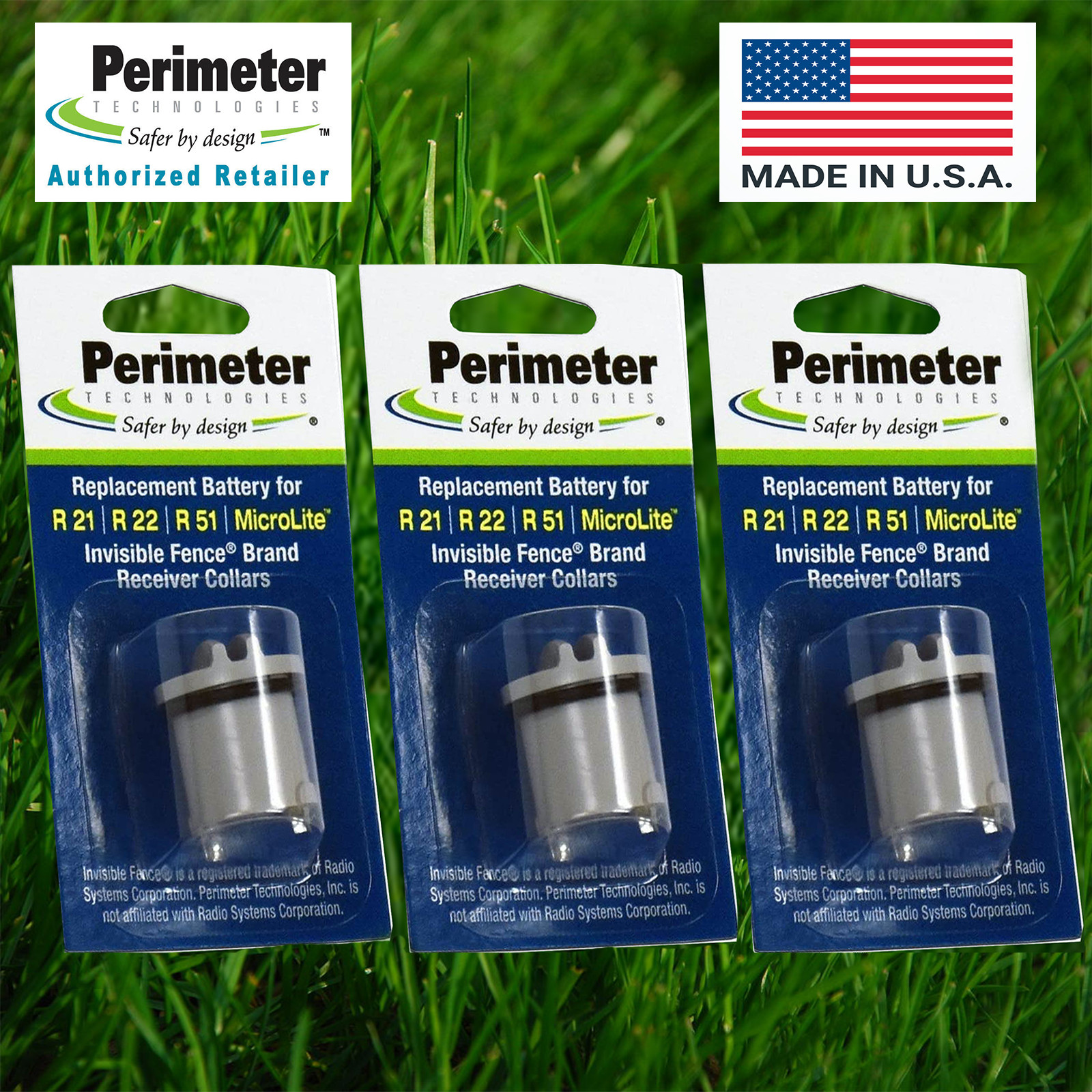 3 Pack Perimeter Battery For Invisible Fence Dog Collar R21 R22 R51 - IFA-001