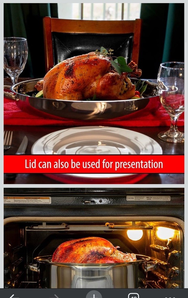 Precise-Heat Multi-Use Baking and Roasting Pan waterless greaseless t304