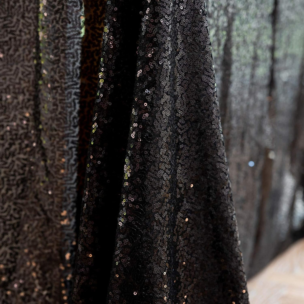 Sequin Tablecloth 50"X50"Black Shiny Glitter Tablecloth Sparkly Metallic Sequenc