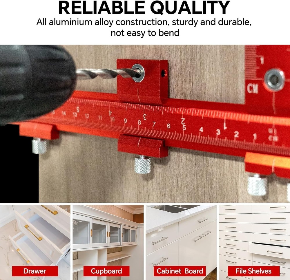 Aluminum Cabinet Hardware Jig Tool for Handles Pulls Knobs, Cabinet Pull Jig