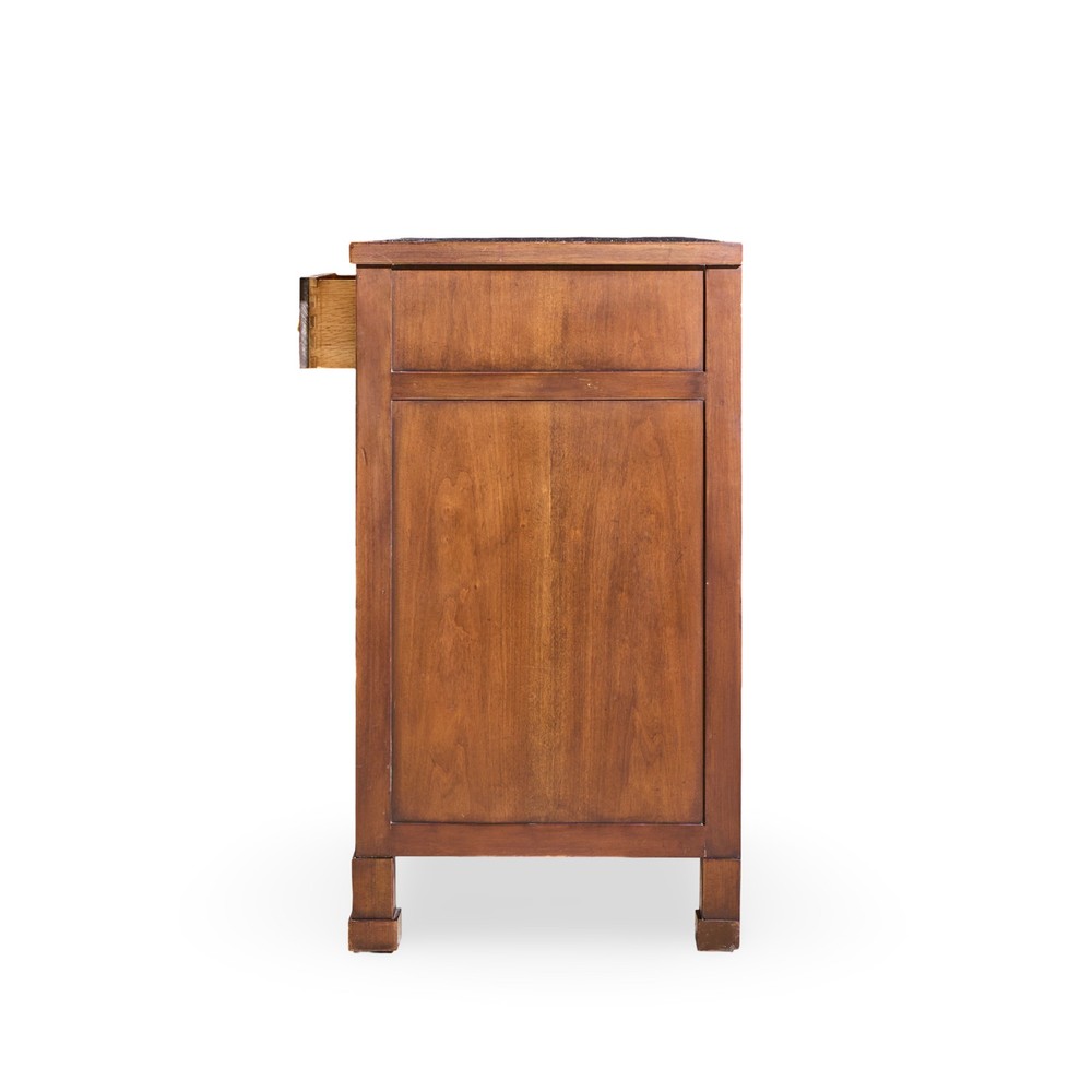 Baker Walnut and Brass Buffet Credenza