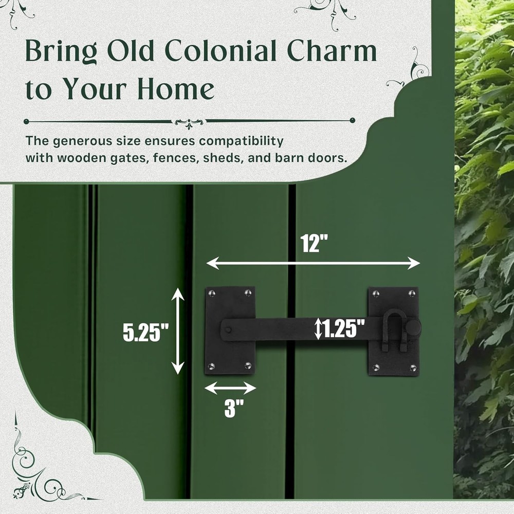 Antique Style 12" Iron Flip Latch - Versatile Security Solution for Gates