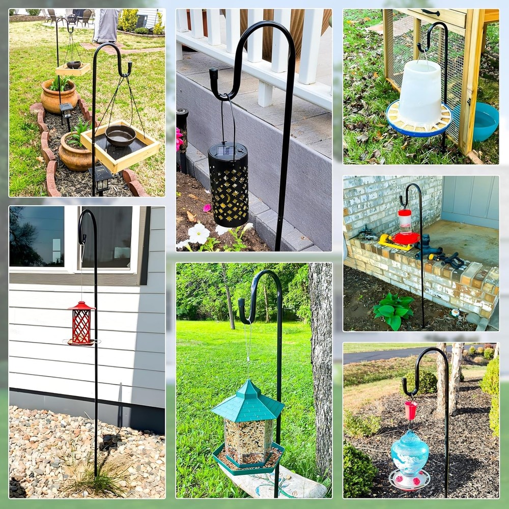 76" Adjustable Bird Feeder Pole - Heavy Duty Shepherd Hook